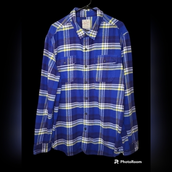 Heritage American Eagle XXL_TTG Shacket Flannel Shirt blue/white/yellow - Picture 12 of 16